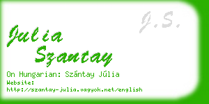julia szantay business card